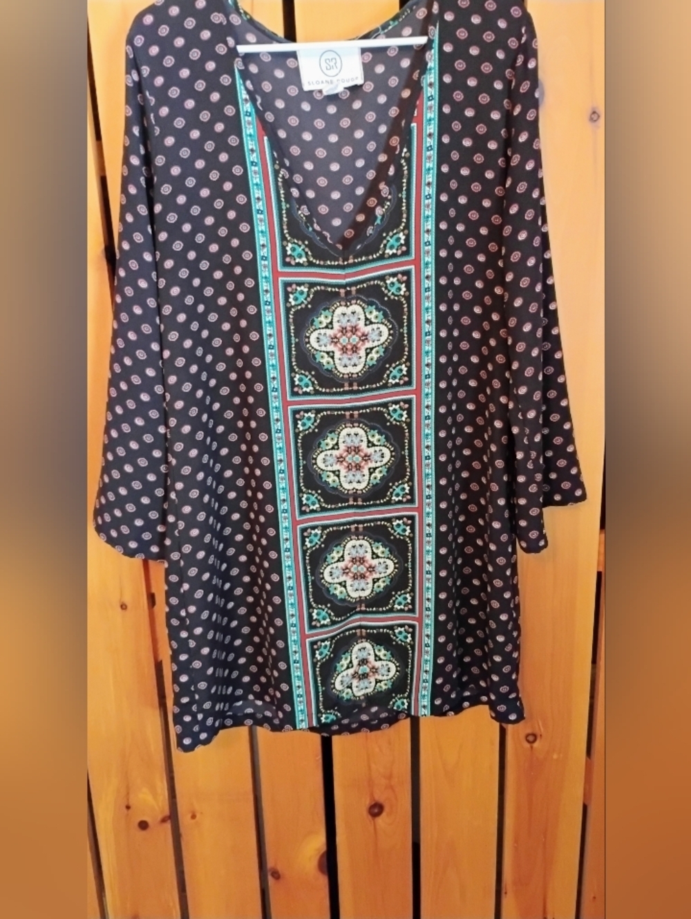 Sloane Rouge Printed Blouse in Black and Pink